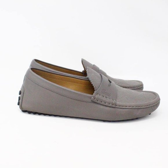 GUCCI #32277 Men´s Gray Leather Loafers (US 8.5 EU 38.5) main image 9
